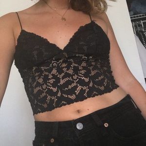Free People Black Lace Brami Top